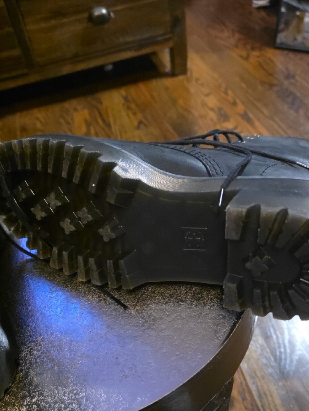 Dr. Martens Black Lace-Up Platform Boots with Yellow Stitching - Picture 4 of 4